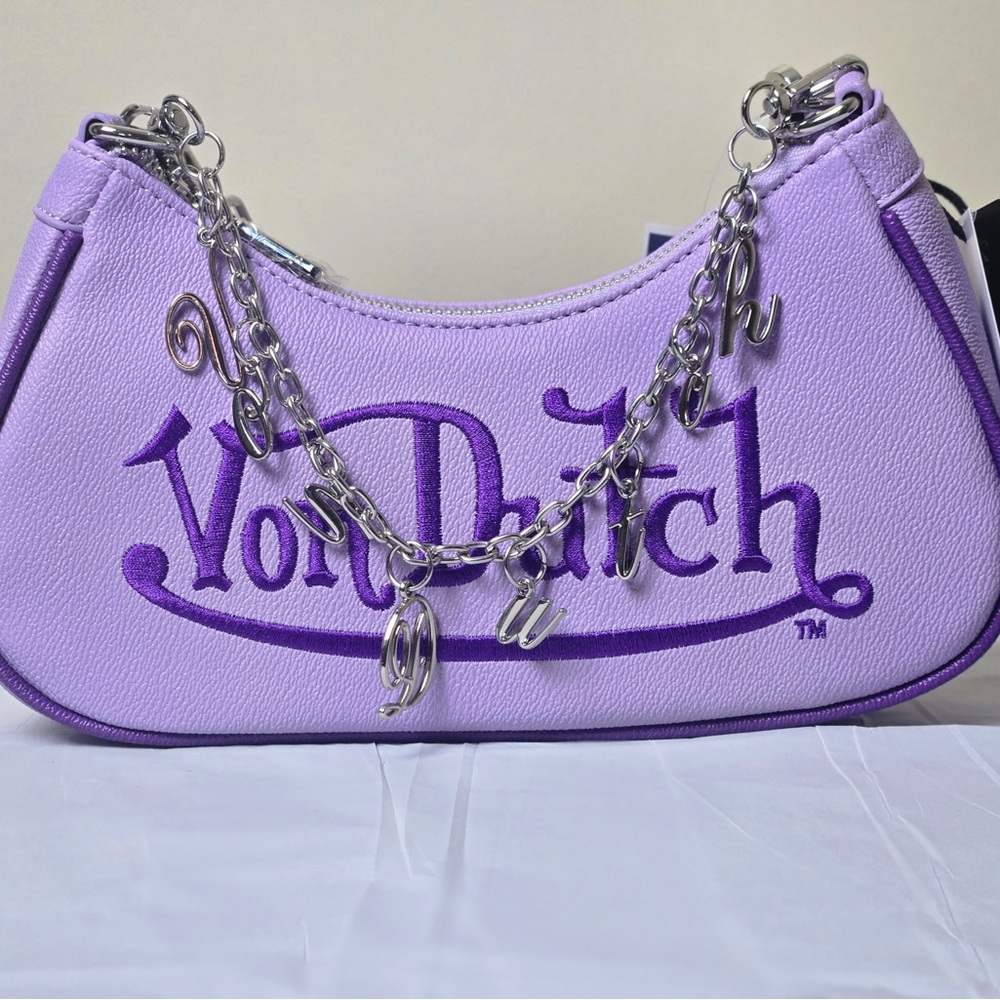 Von Dutch Purple on Purple Shoulder Bag NWT